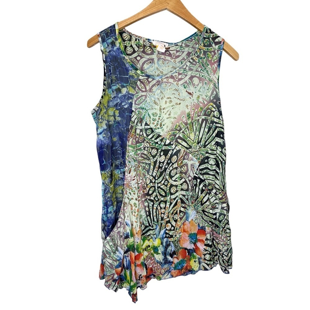 Klozlyne Asymmetrical Sleeveless Boho Tunic Top with Pockets Women’s Size M